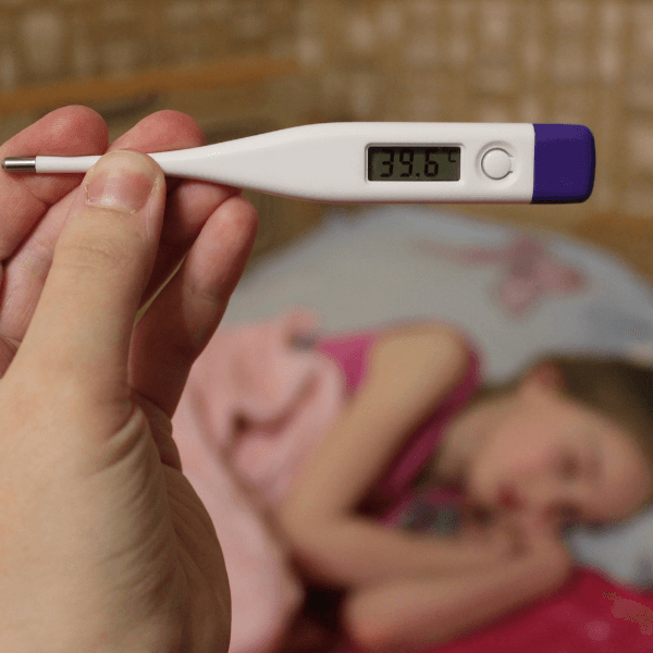 Ticks and Tick-Bite Prevention Tips - thermometer indicating child's fever